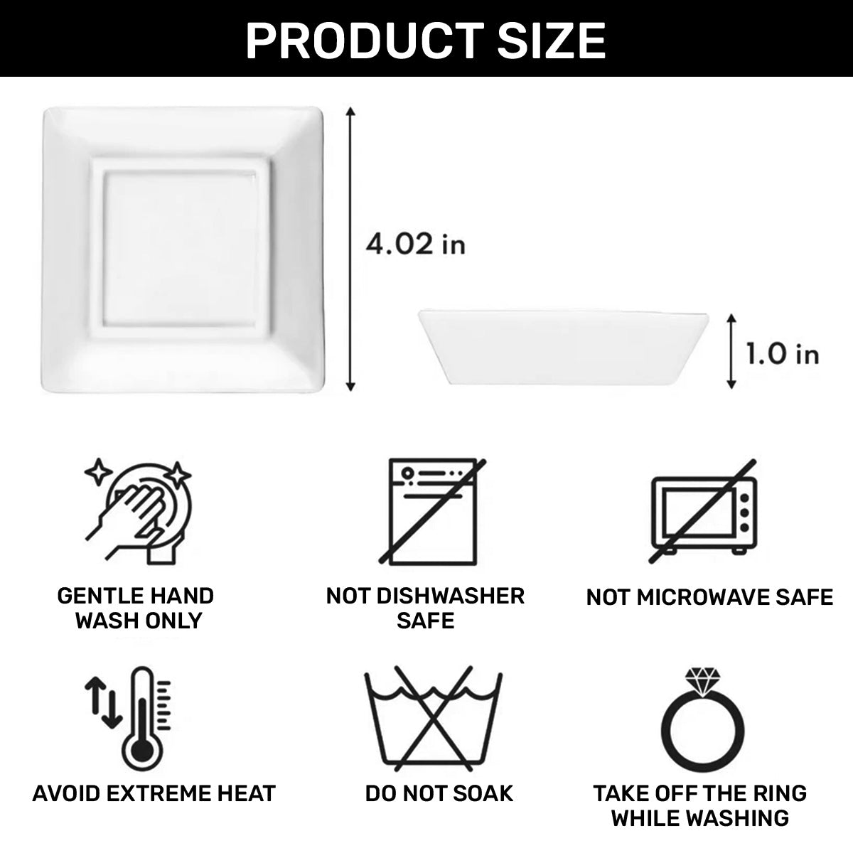 By The Grace Of God | Personalized Ceramic Ring Dish Square
