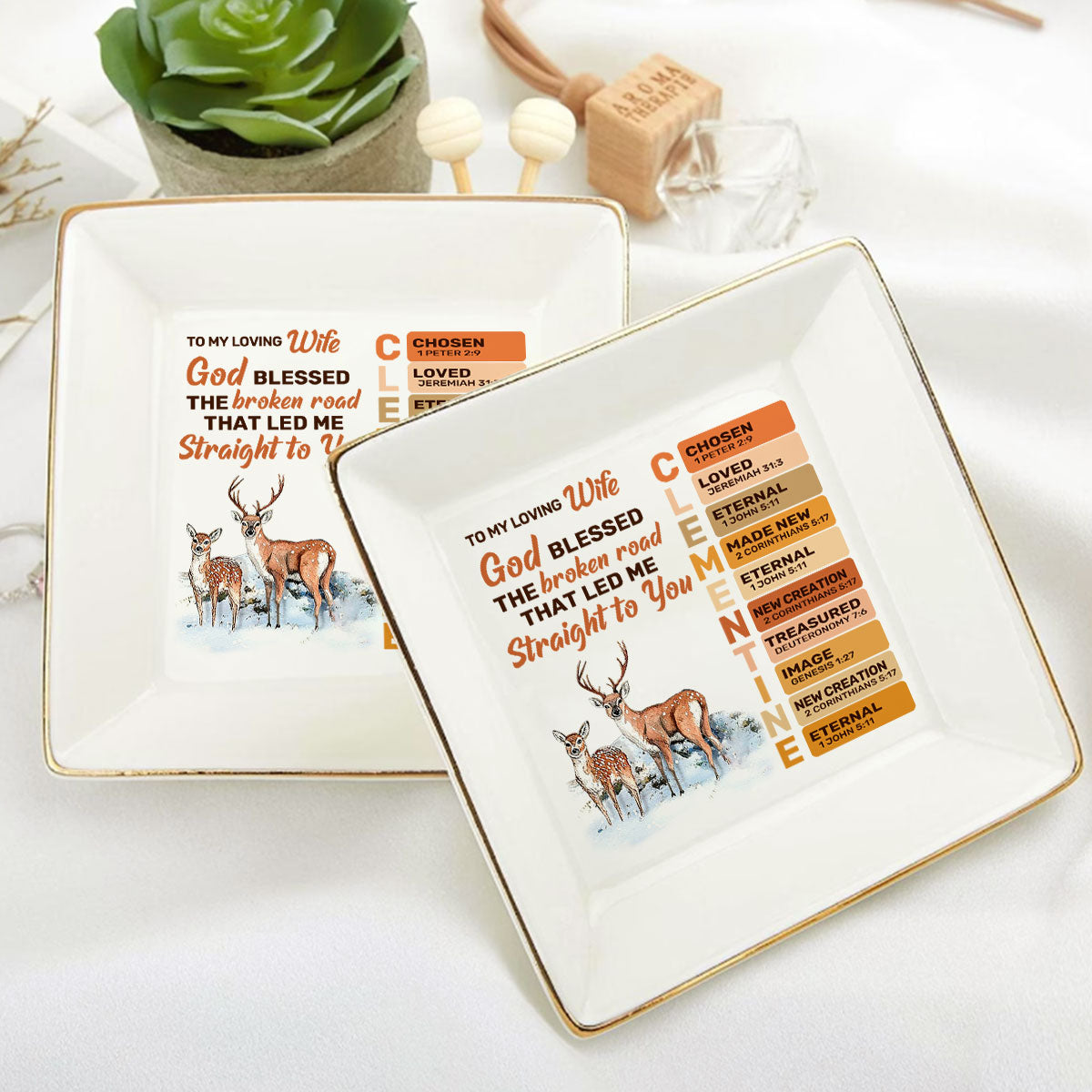 God Blessed The Broken Road That Led Me Straight To You | Personalized Jewelry Dish JSJDPN2798M