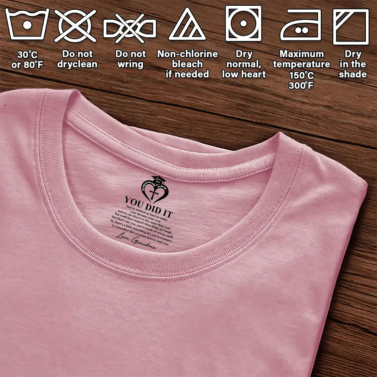 She Believed She Could So She Did Gift For Grandkids | Personalized Shirt With Design Inner Neck