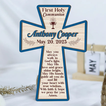 May You Always Walk In God’s Light | Personalized Wood Cross