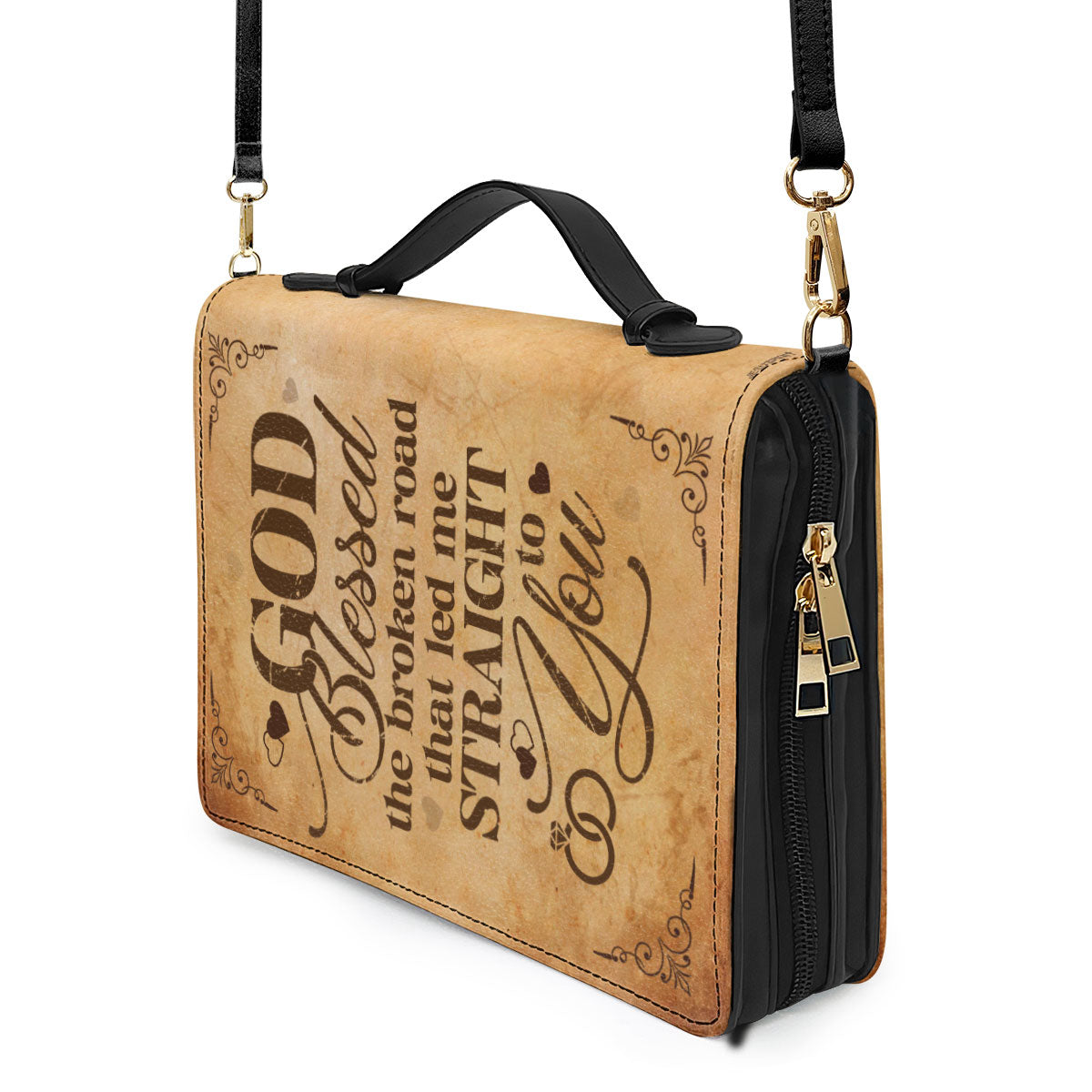 God Blessed The Broken Road | Personalized Bible Cover JSBCHLH1351M