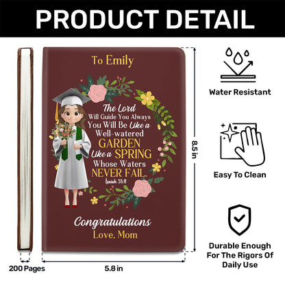The Lord Will Guide You Always | Personalized Leather Cover Notebook