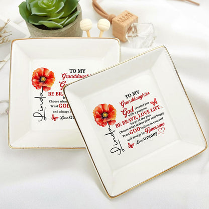 To My Daughter | Personalized Square Shaped Jewelry Dish