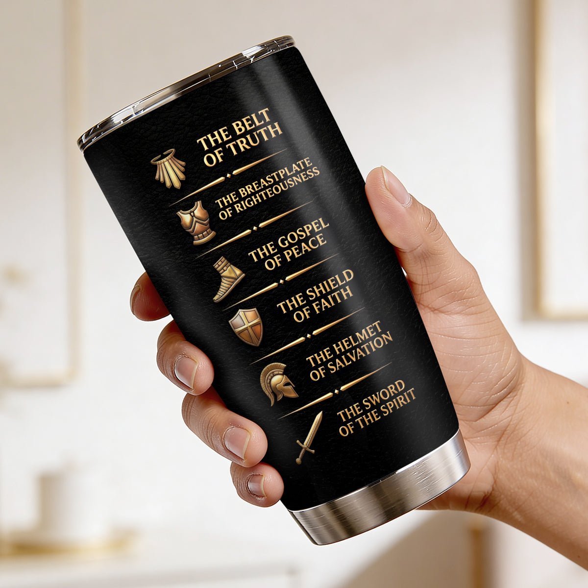 Put On The Full Armor Of God | Personalized Stainless Steel Tumbler