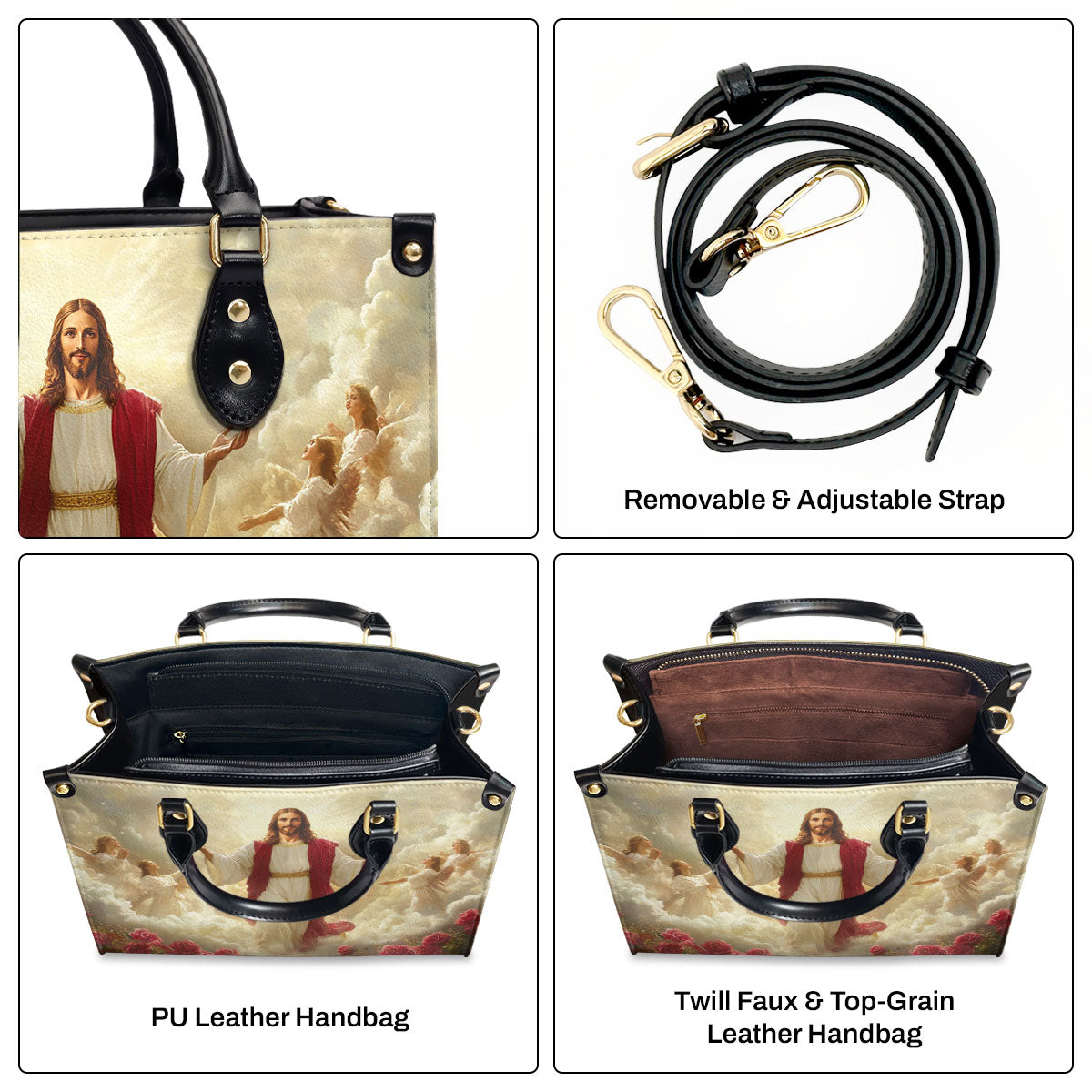 Glorious Ascension Christ Rising In Majesty | Leather Handbag