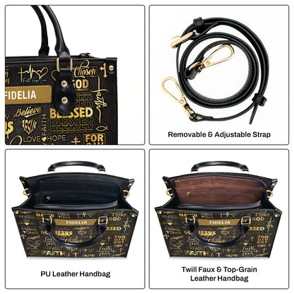 Faith Pray Jesus | Personalized Leather Handbag JSLHBHLPA1562TA