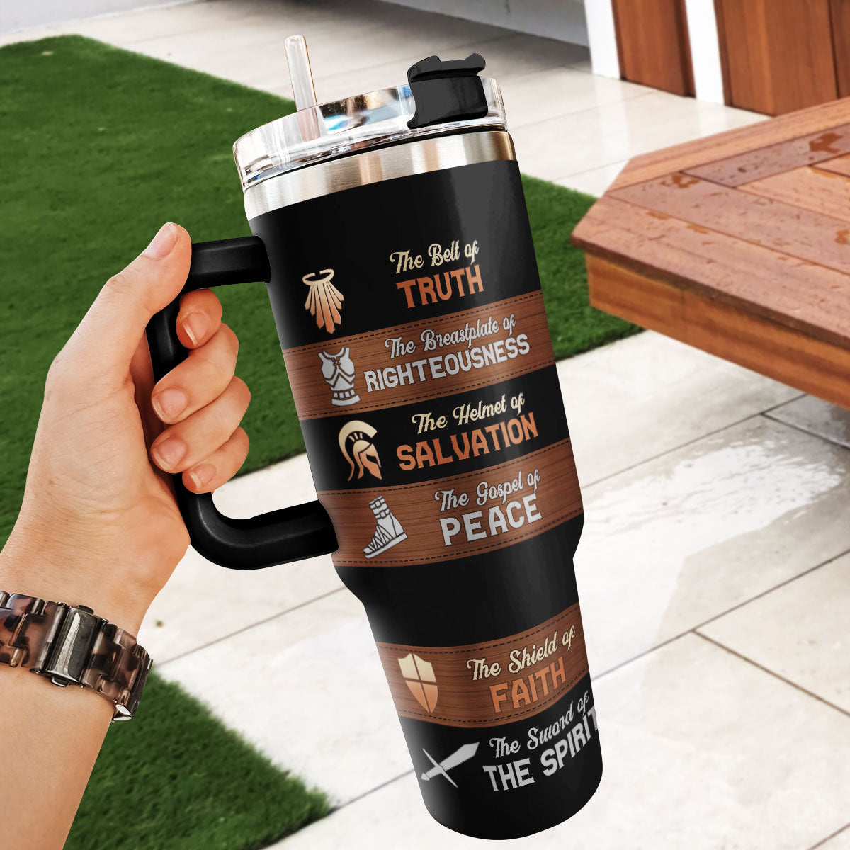 Put On The Full Armor Of God | Personalized Stainless Steel Tumbler JSSSTM1028