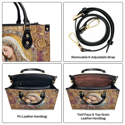 Divine Madonna And Child | Leather Handbag