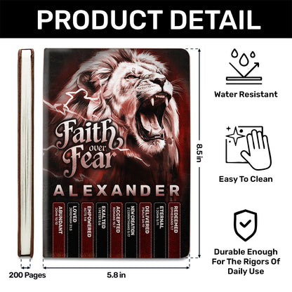 Faith Over Fear | Personalized Leather Cover Notebook
