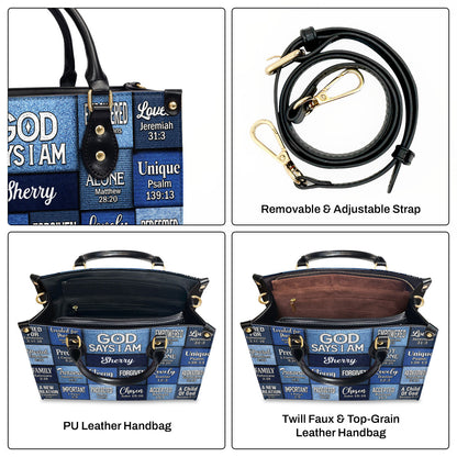 God Says I Am | Personalized Leather Handbag JSLHBPH1329TA
