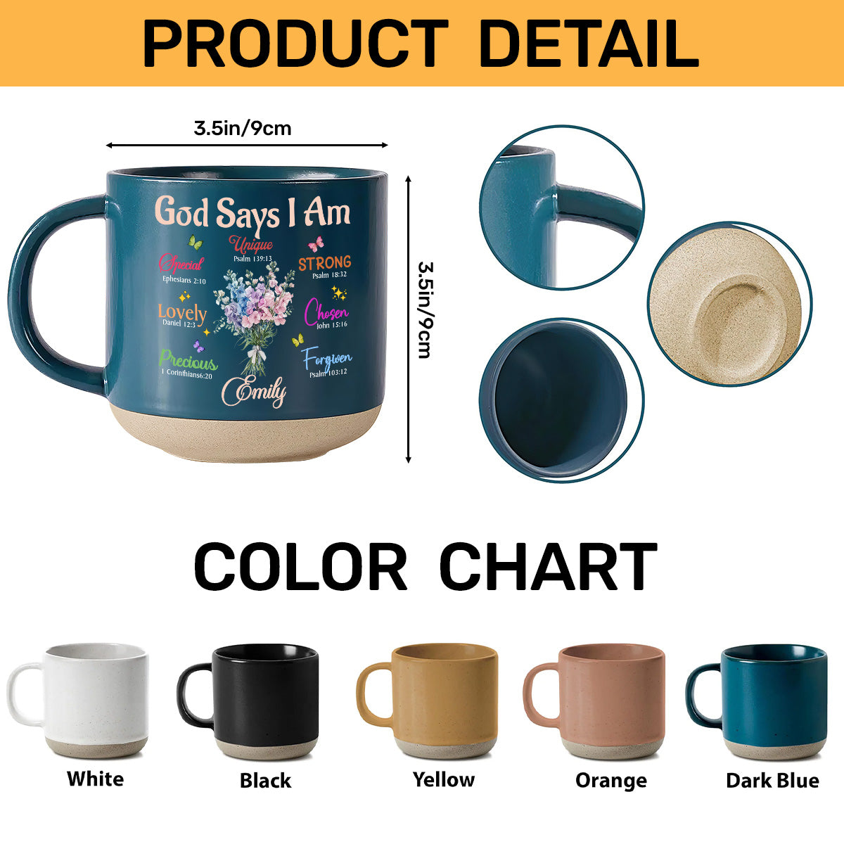 God Says I Am  | Personalized Pottery Mug