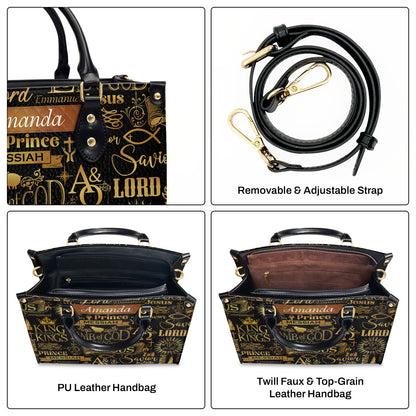 Jesuspirit | Personalized Leather Handbag With Zipper | Lamb Of God LHBM731