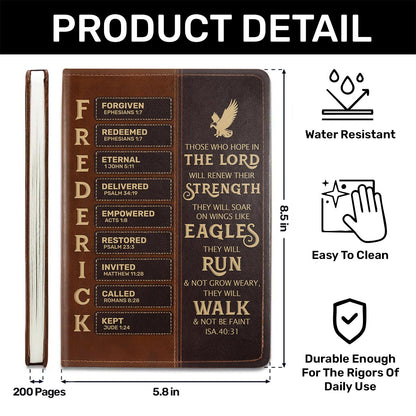 Those Who Hope In The Lord Will Renew Their Strength | Personalized Leather Cover Notebook