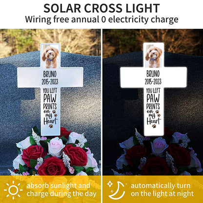 Jesuspirit Personalized Solar Powered Lighted White Cross | Memorial Quotes For Beloved Pets SPLWCH10-15
