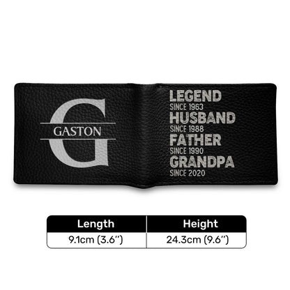 Legend Husband Father Grandpa | Personalized Folded Wallet For Men JSLFWH861