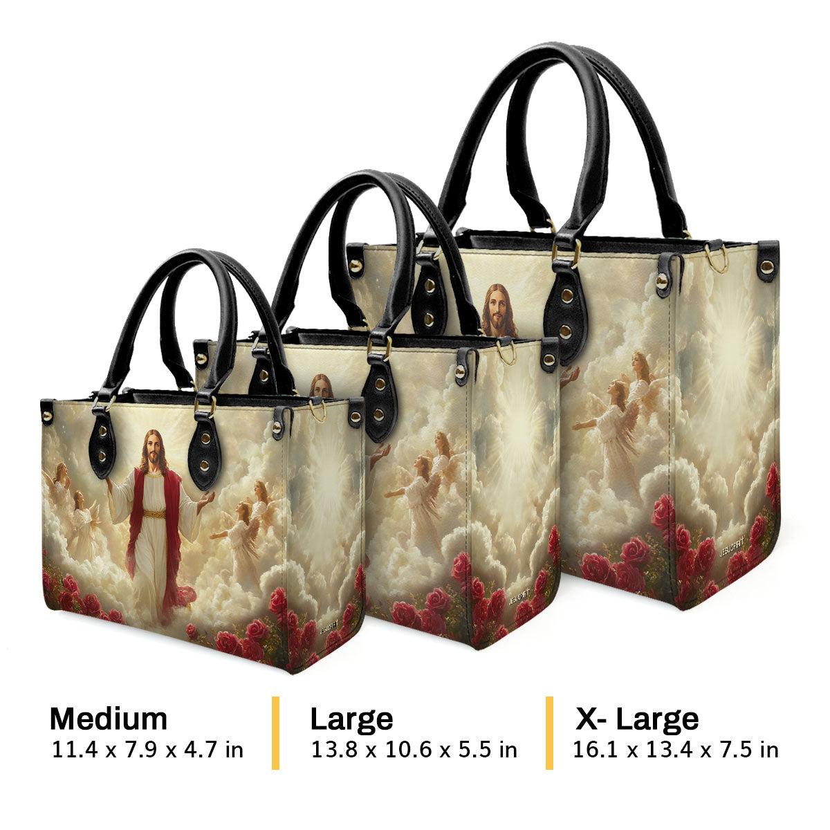 Glorious Ascension Christ Rising In Majesty | Leather Handbag