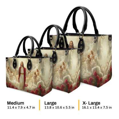 Glorious Ascension Christ Rising In Majesty | Leather Handbag