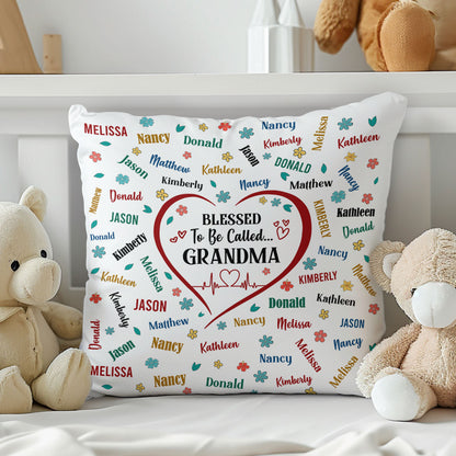 Blessed To Be Called Grandma | Personalized Crystal Velvet Pillow