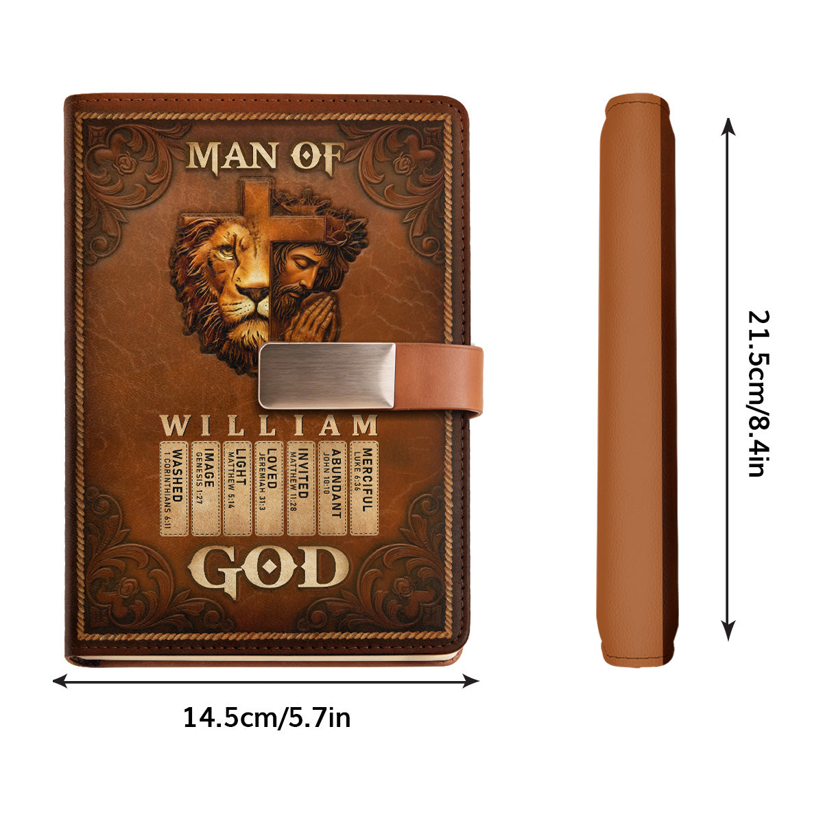 Man Of God | Personalized Leather Notebook & Pen Set