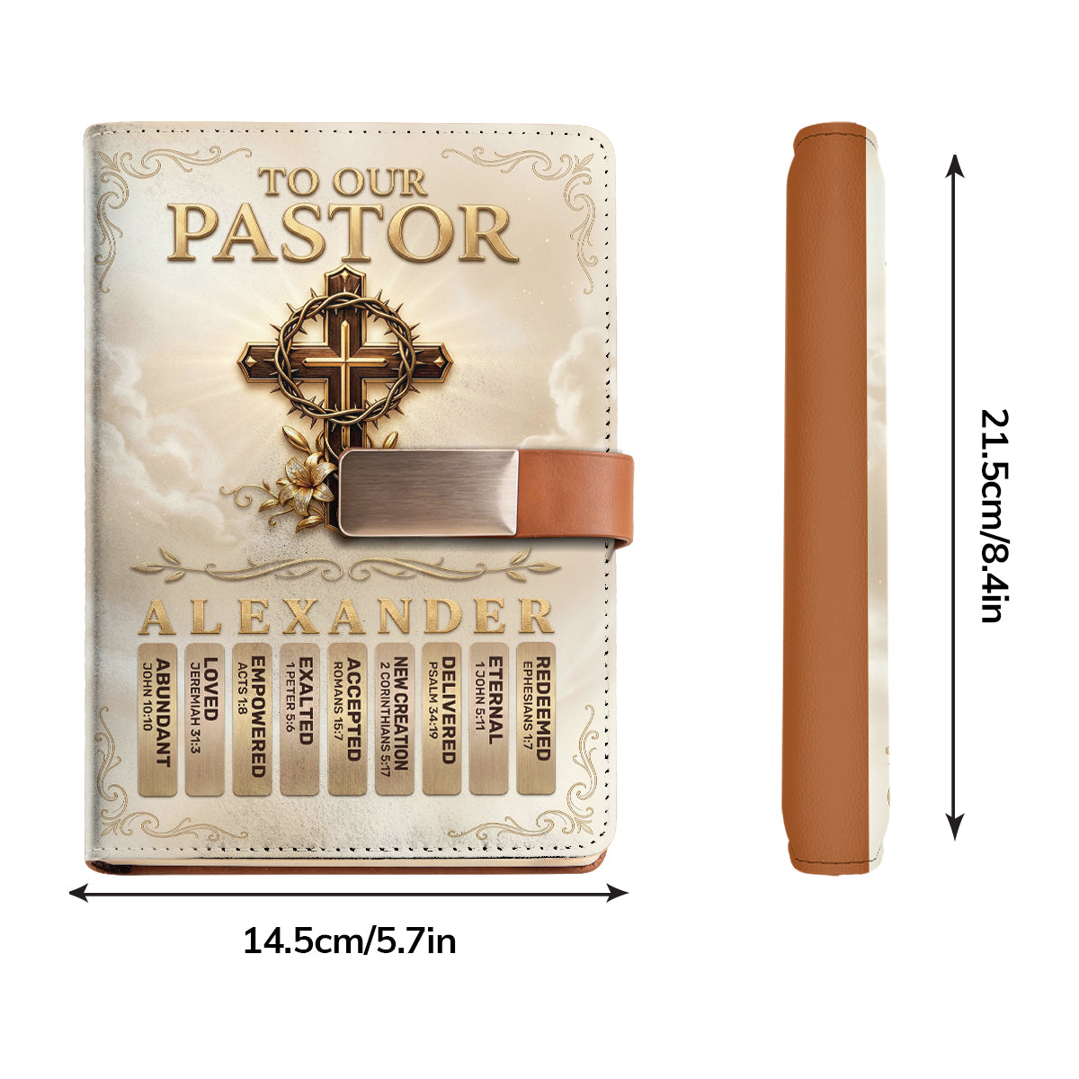 To Our Pastor For Having The Heart Of A Servant Leader | Personalized Leather Notebook & Pen Set