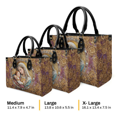 Divine Madonna And Child | Leather Handbag