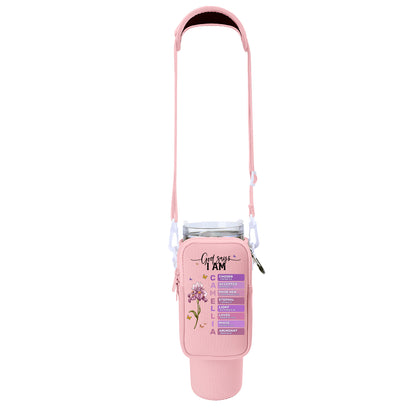 God Says I Am | Personalized Tumbler Holder Bag