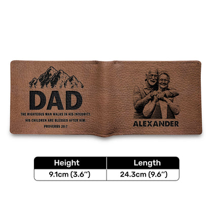 Dad Proverbs 20:7 | Personalized Folded Wallet For Men