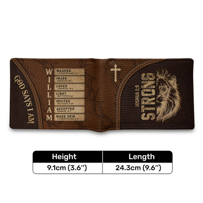 Man Of God Lion | Personalized Folded Wallet For Men