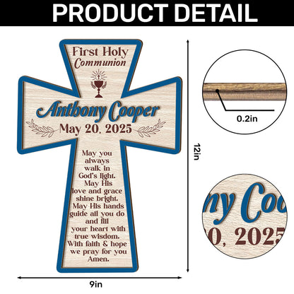 May You Always Walk In God’s Light | Personalized Wood Cross