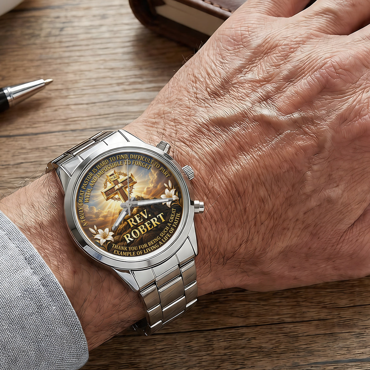 A Truly Great Pastor | Personalized Men's Wrist Watch