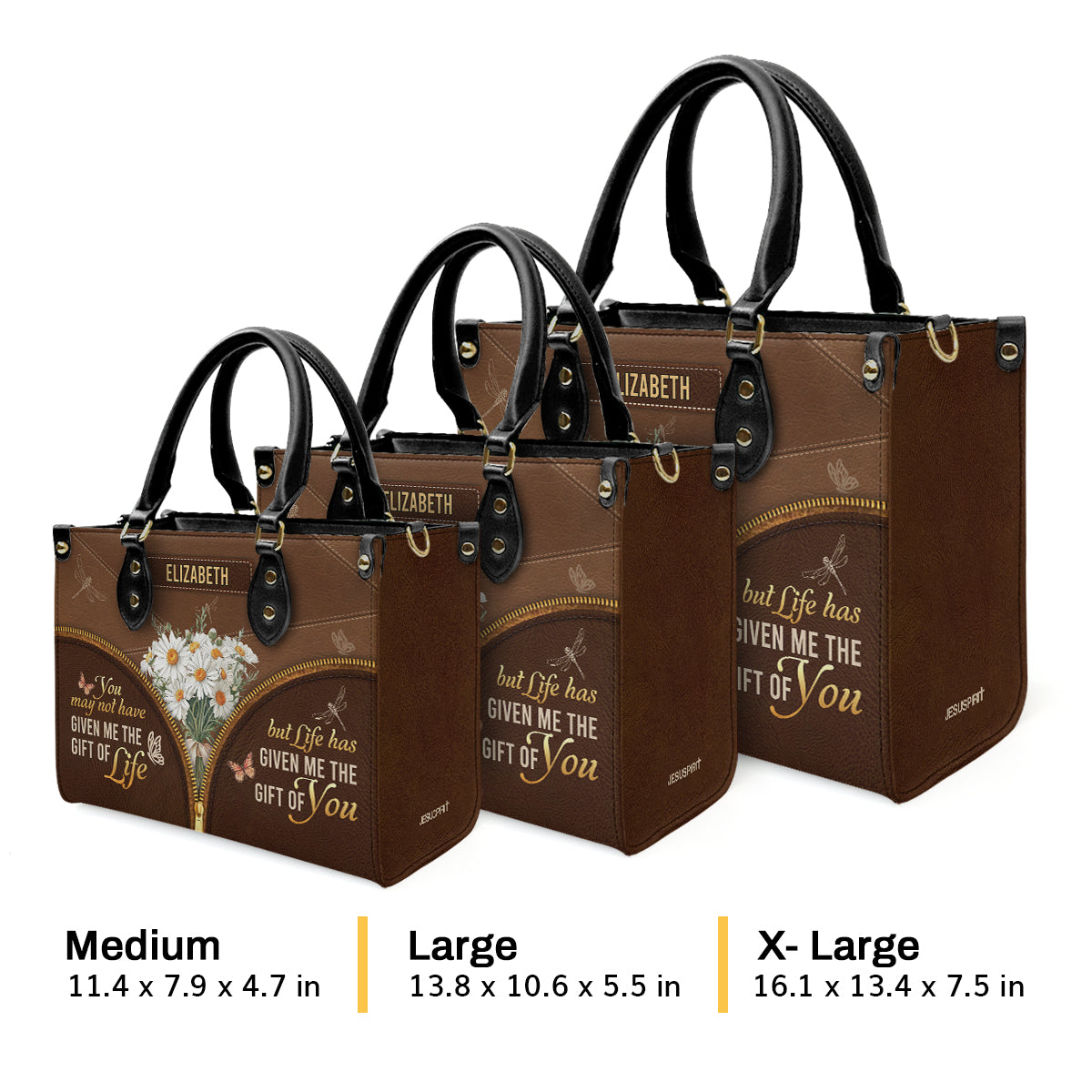 Thank God Gift You To My Life | Personalized Leather Handbag