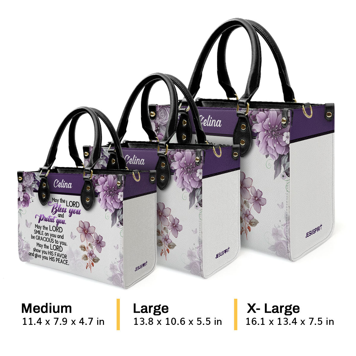 May The Lord Bless You And Protect You | Personalized Leather Handbag