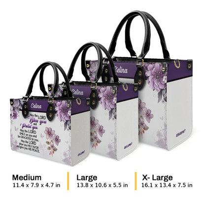 May The Lord Bless You And Protect You | Personalized Leather Handbag