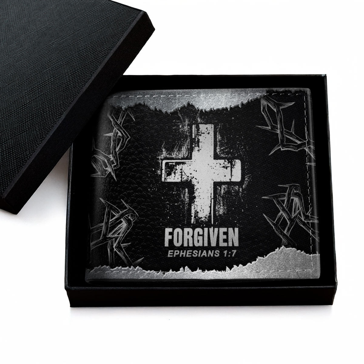 Forgiven Bible Verse | Personalized Folded Wallet For Men