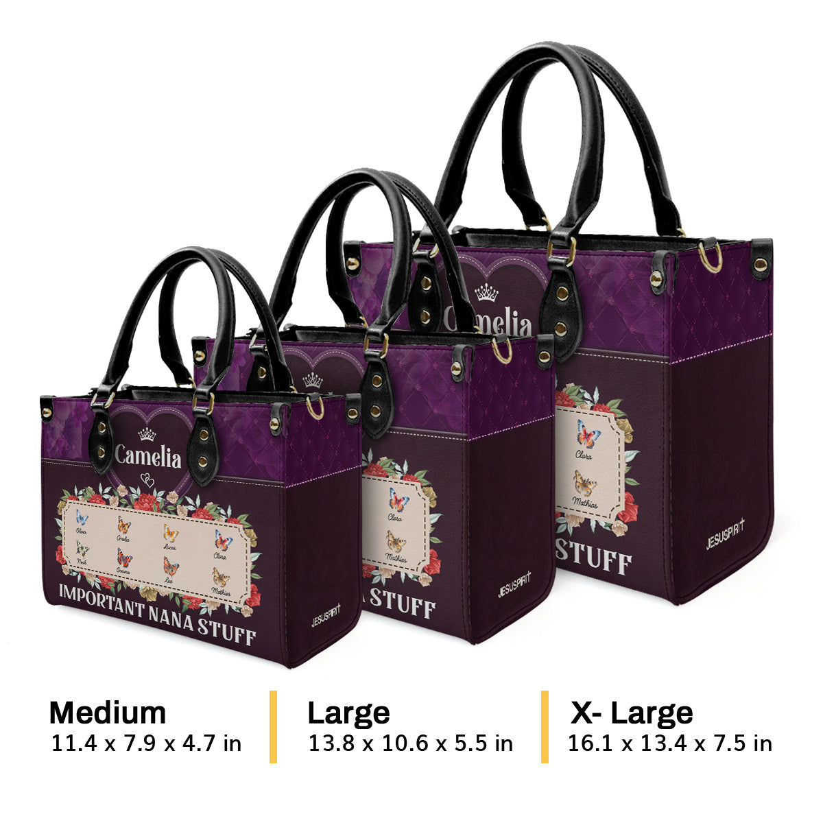 Important Nana Stuff | Personalized Leather Handbag