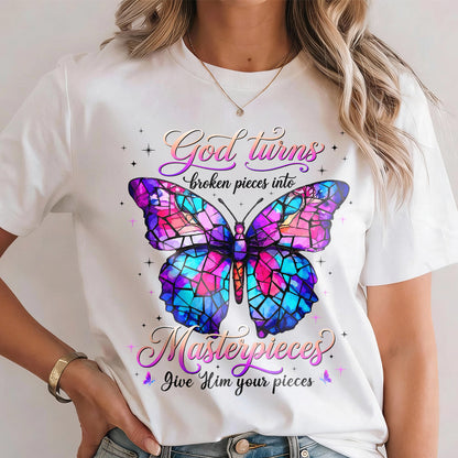Broken Pieces Into God’s Masterpiece |  2D Unisex T-shirt