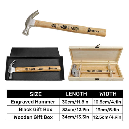 A Man Of God | Personalized Wooden Hammer