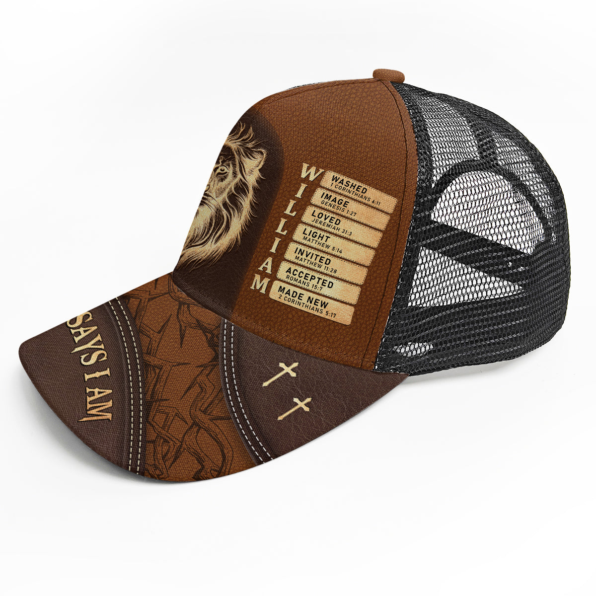 Man Of God Lion | Personalized Mesh Back Casual Cap