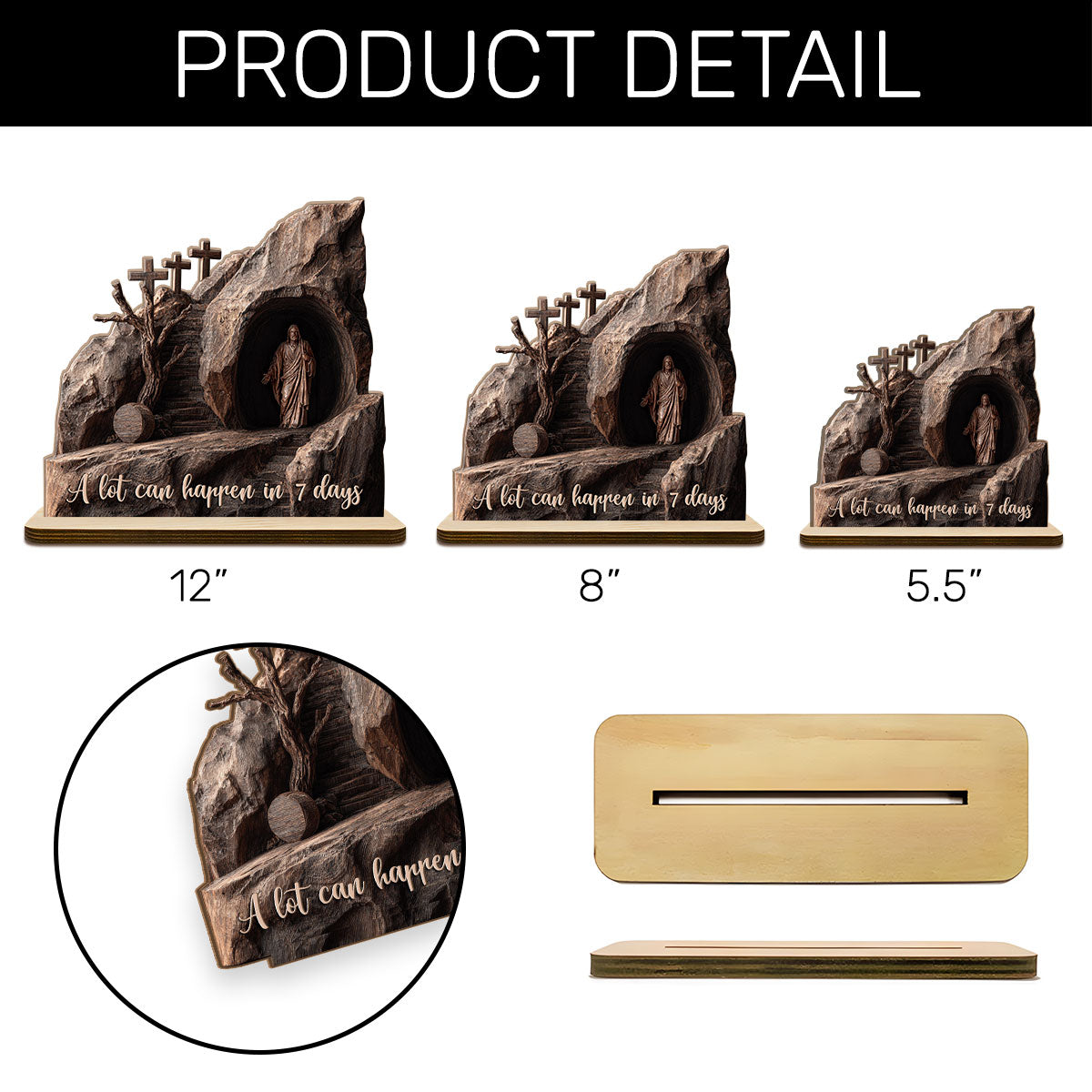 A Lot Can Happen In 7 Days |  2-Layer Wood Plaque With Flat Base