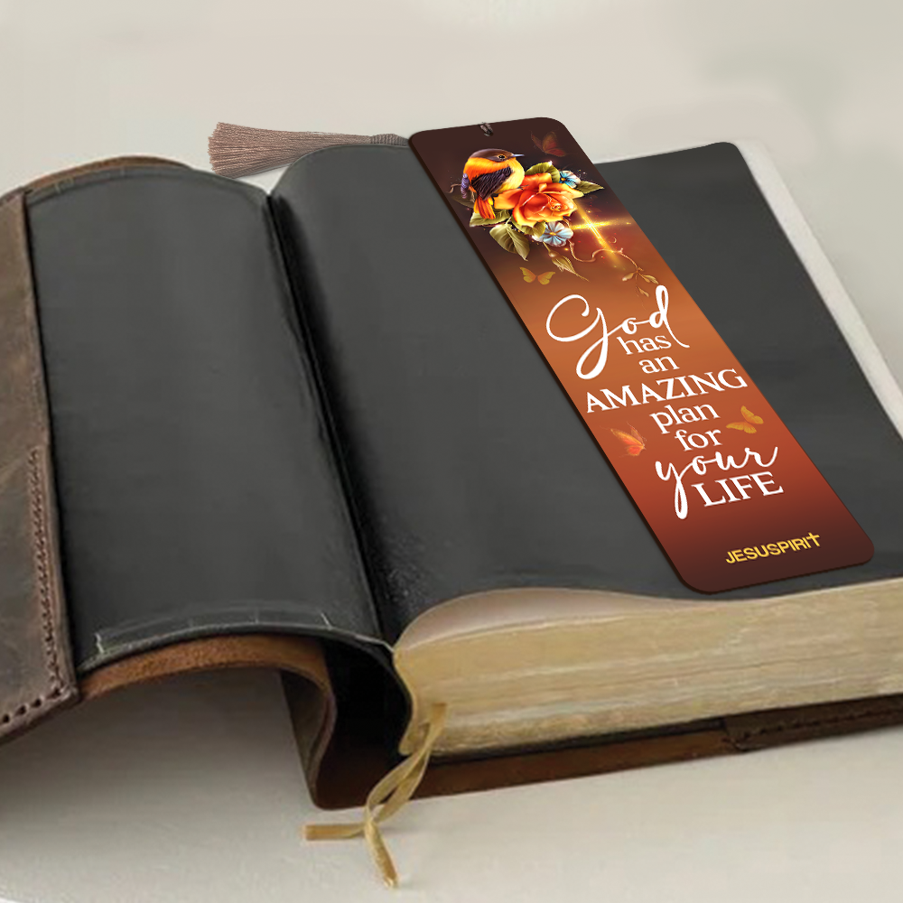 God Has An Amazing Plan For Your Life - Lovely Personalized Sunflower Wooden Bookmarks BM10