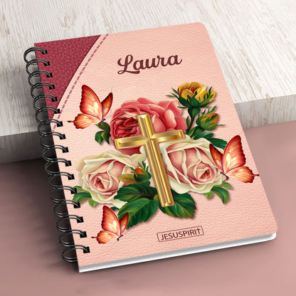 Don‘t Worry About Anything -  Pretty Personalized Cross Spiral Journal NUH326