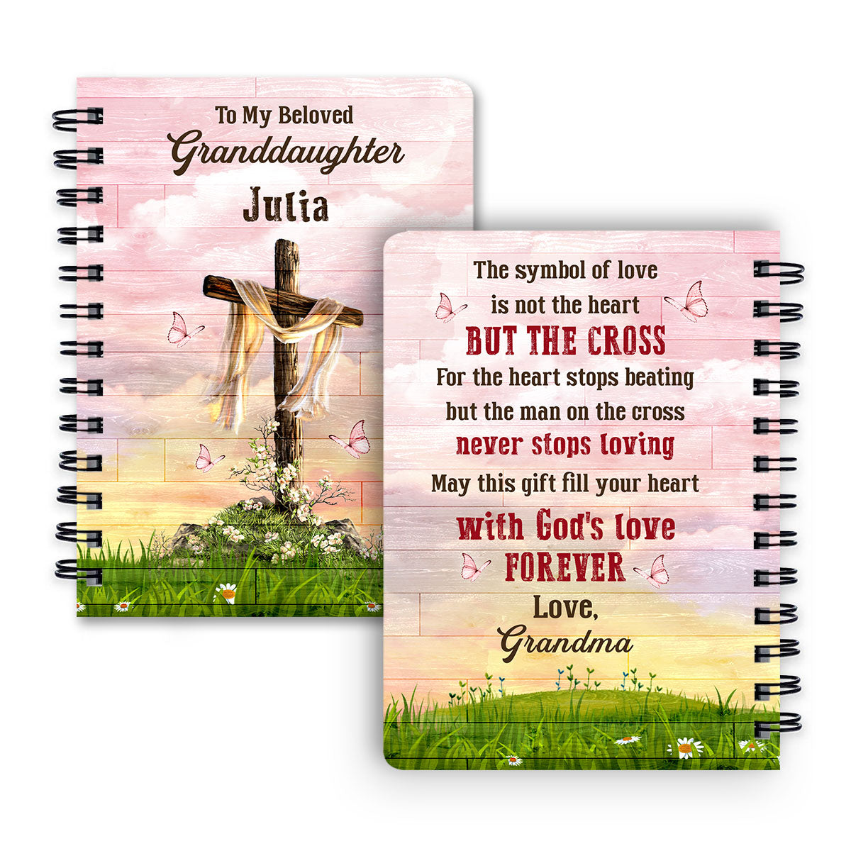 May This Gift Fill Your Heart With God’s Love Foreve - Adorable Personalized Spiral Journal HIHN171
