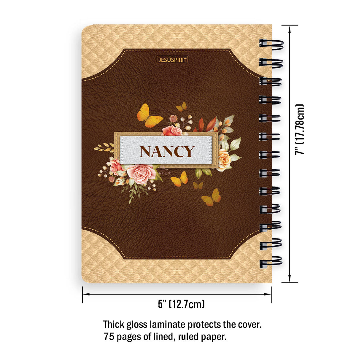 Special Personalized Rose Spiral Journal - Let Your Faith Be Bigger Than Your Fear NUH334