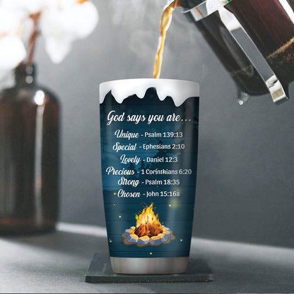 God Says You Are Precious - Personalized Stainless Steel Tumbler 20oz HHN224A
