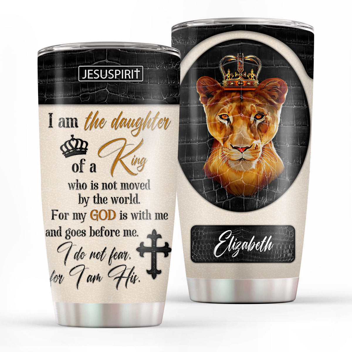Must-Have Personalized Stainless Steel Tumbler 20oz - For My God Is With Me And Goes Before Me NUHN314