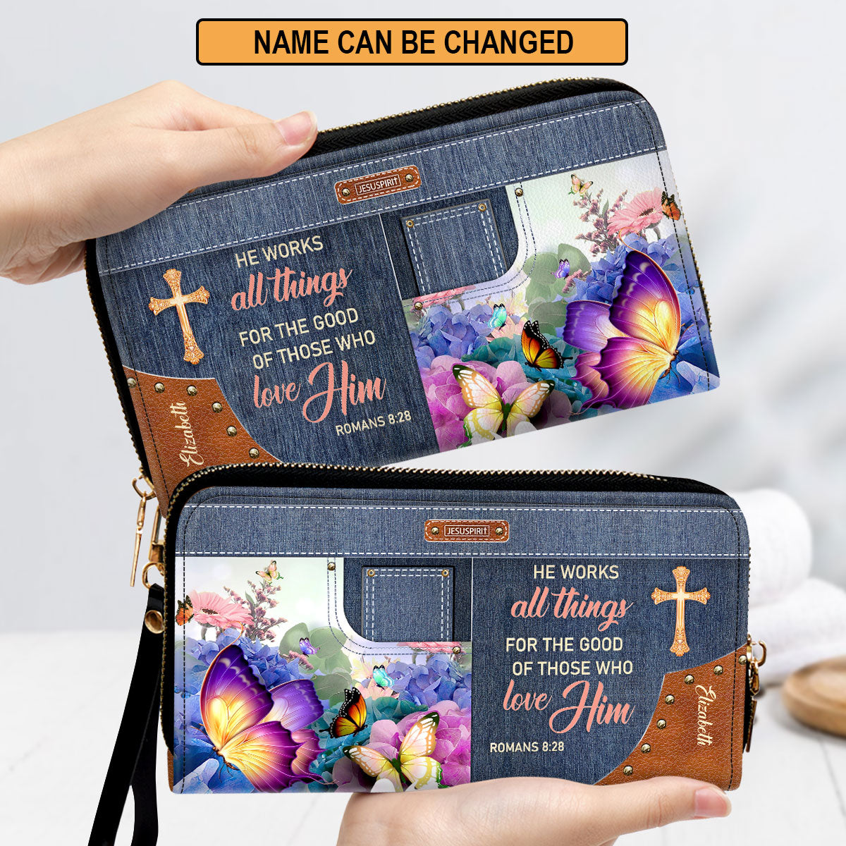 Must - Have Personalized Clutch Purse - He Works All Things For The Good Of Those Who Love Him NUM315