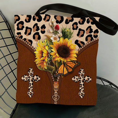 Pretty Sunflower Leopard Tote Bag NM142