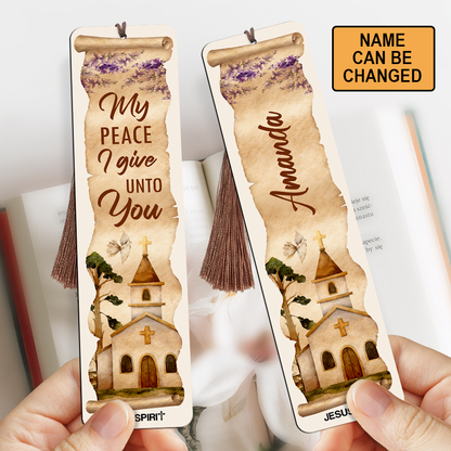 Lovely Personalized Wooden Bookmarks - My Peace I Give Unto You HN27