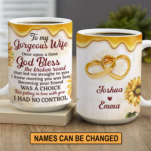 Personalized Couple White Ceramic Mug From Husband - To My Gorgeous Wife AHN244