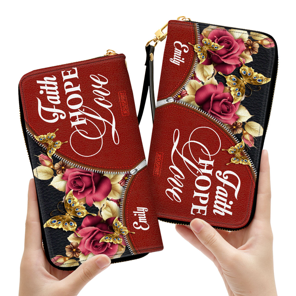 Roses Christian Clutch Purse - Love - Hope - Faith CP03